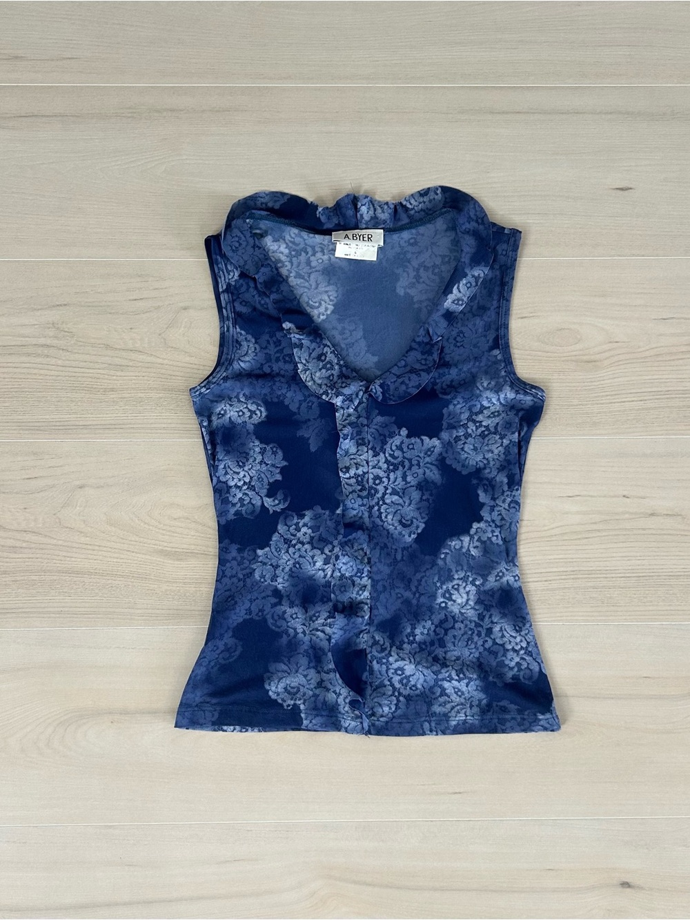 a byer floral micro mesh tank